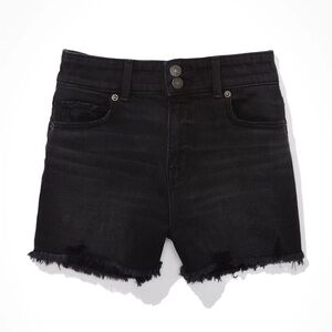 AEO // High Rise Black Denim Shorts